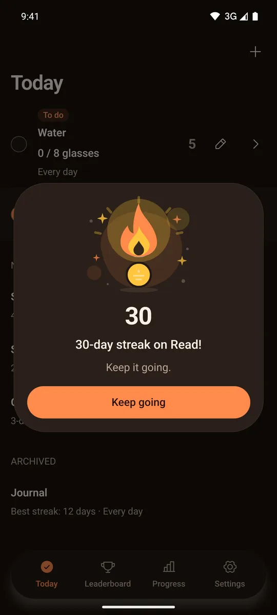 Rachi celebrates when you complete every habit for the day